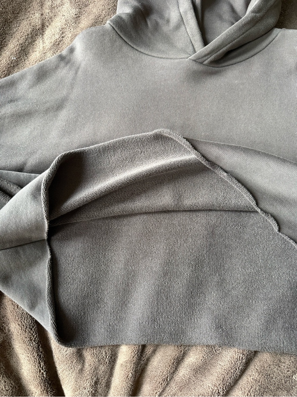 Zara Cropped Hooded Pullover Top - Charcoal - Picture 4 of 4